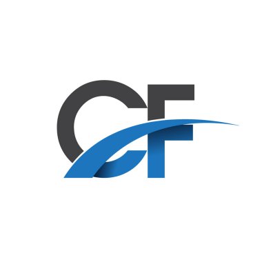 CF harfleri logosu, iş ve şirket için ilk logo kimlik      