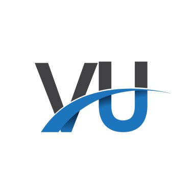  Vu harf logo, iş ve şirket için ilk logo kimlik          
