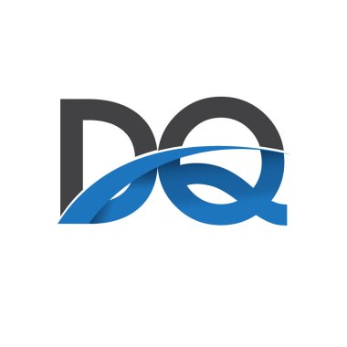 DQ harf logo, iş ve şirket için ilk logo kimlik      
