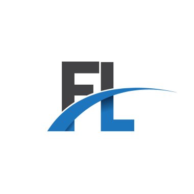 FL harf logo, iş ve şirket için ilk logo kimlik      