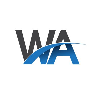 WA harf logo, iş ve şirket için ilk logo kimlik          