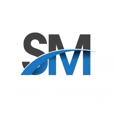 SM harf logo, iş ve şirket için ilk logo kimlik  