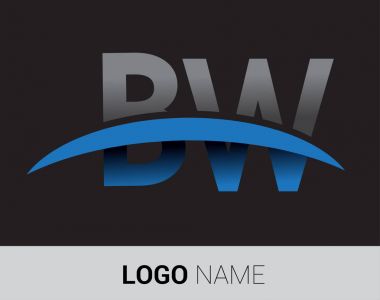 BW harf logo, iş ve şirket için ilk logo kimlik          