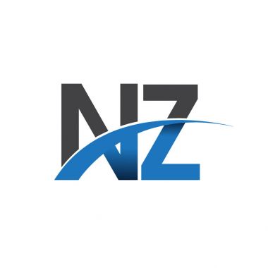NZ harf logo, iş ve şirket için ilk logo kimlik      