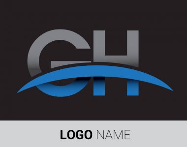 GH harf logo, iş ve şirket için ilk logo kimlik        