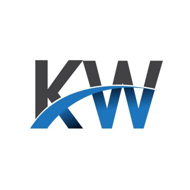 kW harf logo, iş ve şirket için ilk logo kimlik       