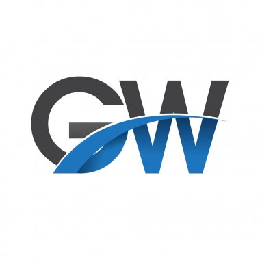 GW harf logo, iş ve şirket için ilk logo kimlik      