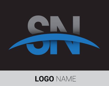sn harf logo, iş ve şirket için ilk logo kimlik          