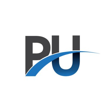 PU harf logo, iş ve şirket için ilk logo kimlik      