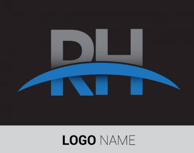 RH harf logo, iş ve şirket için ilk logo kimlik          