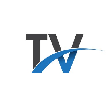 TV harf logo, iş ve şirket için ilk logo kimlik  