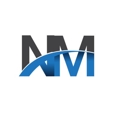 NM harf logo, iş ve şirket için ilk logo kimlik      