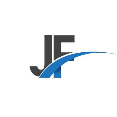 JF harf logo, iş ve şirket için ilk logo kimlik      