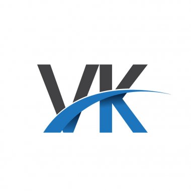 VK harf logo, iş ve şirket için ilk logo kimlik          