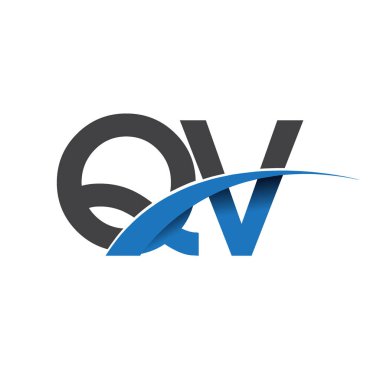 QV harf logo, iş ve şirket için ilk logo kimlik               