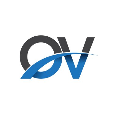 ov harf logo, iş ve şirket için ilk logo kimlik      