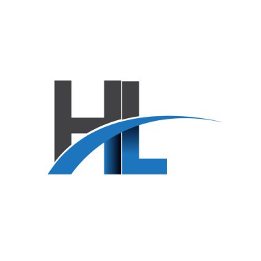 Hl harf logo, iş ve şirket için ilk logo kimlik      