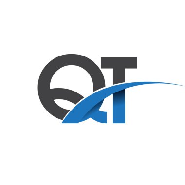  QT harf logo, iş ve şirket için ilk logo kimlik      