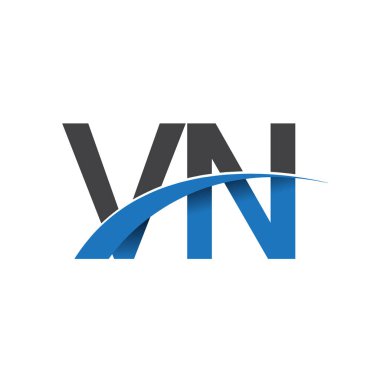 VN harf logo, iş ve şirket için ilk logo kimlik          