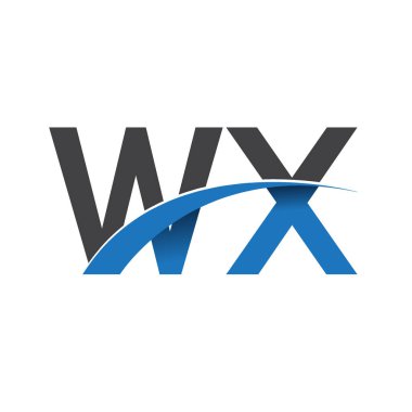 WX harf logo, iş ve şirket için ilk logo kimlik          