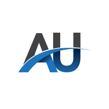 Au harf logo, iş ve şirket için ilk logo kimlik          