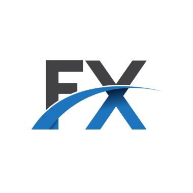 FX harf logo, iş ve şirket için ilk logo kimlik      