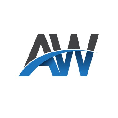 AW harf logo, iş ve şirket için ilk logo kimlik          