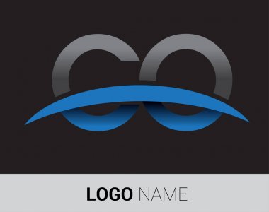 Co harf logo, iş ve şirket için ilk logo kimlik        