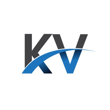 KV harf logo, iş ve şirket için ilk logo kimlik      
