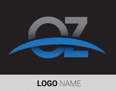 Oz harf logo, iş ve şirket için ilk logo kimlik        