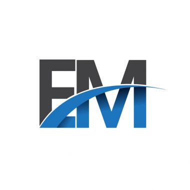 Em harf logo, iş ve şirket için ilk logo kimlik      