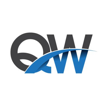qw harf logo, iş ve şirket için ilk logo kimlik  
