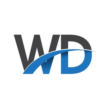 WD harf logo, iş ve şirket için ilk logo kimlik          