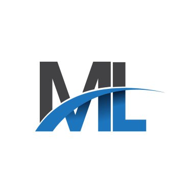  ml harf logo, iş ve şirket için ilk logo kimlik      