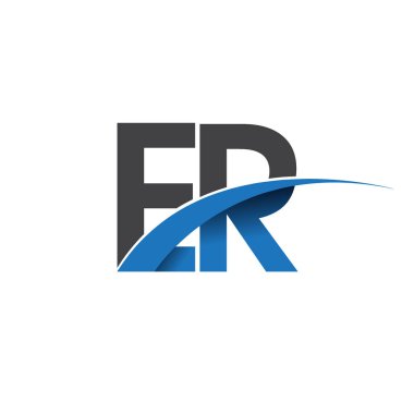 Er harf logo, iş ve şirket için ilk logo kimlik      