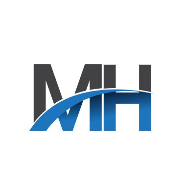 MH harf logo, iş ve şirket için ilk logo kimlik      
