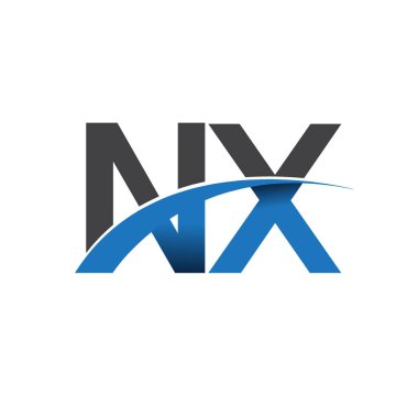 NX harf logo, iş ve şirket için ilk logo kimlik      