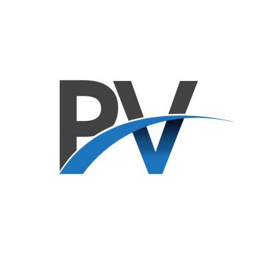 PV harf logo, iş ve şirket için ilk logo kimlik      