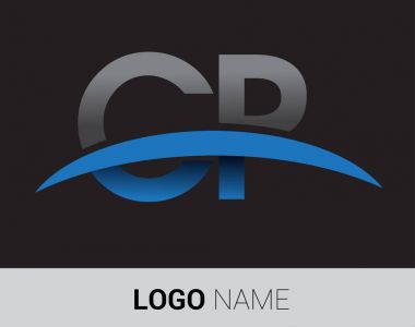 CP harf logo, iş ve şirket için ilk logo kimlik        