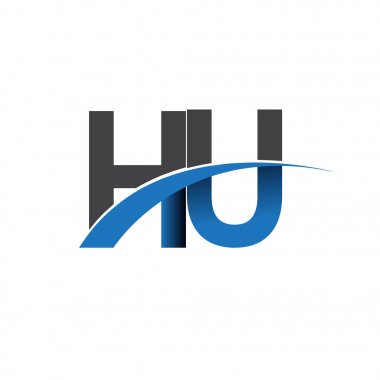 Hu harf logo, iş ve şirket için ilk logo kimlik      