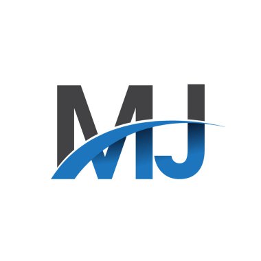 MJ harf logo, iş ve şirket için ilk logo kimlik      