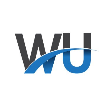 Wu harf logo, iş ve şirket için ilk logo kimlik          