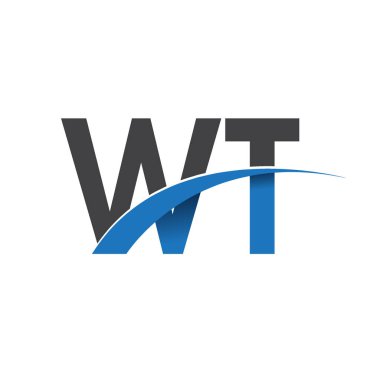 WT harf logo, iş ve şirket için ilk logo kimlik          