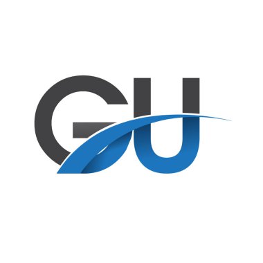Gu harf logo, iş ve şirket için ilk logo kimlik      
