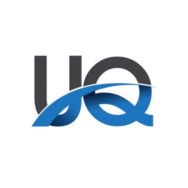 UQ harf logo, iş ve şirket için ilk logo kimlik  