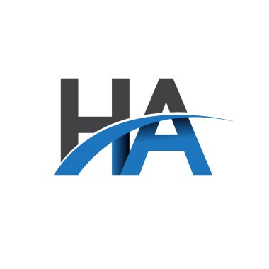 ha harf logo, iş ve şirket için ilk logo kimlik      