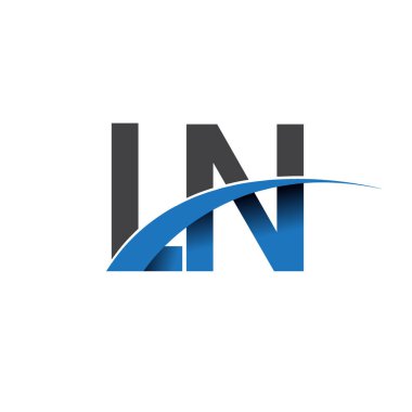  LN harf logo, iş ve şirket için ilk logo kimlik      