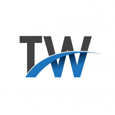  tw harf logo, iş ve şirket için ilk logo kimlik  