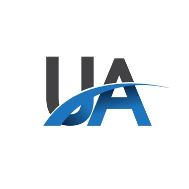 UA harf logo, iş ve şirket için ilk logo kimlik  