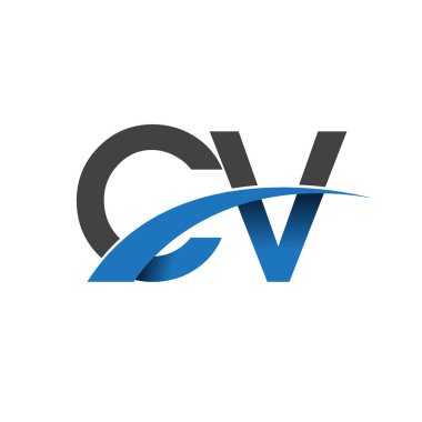 CV harf logo, iş ve şirket için ilk logo kimlik      